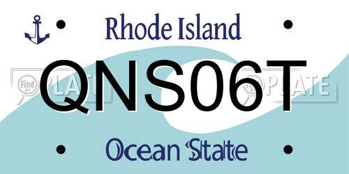 QNS06T Rhode Island License Plate