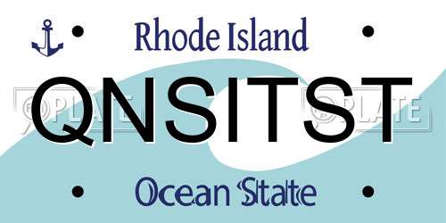 QNSITST Rhode Island License Plate