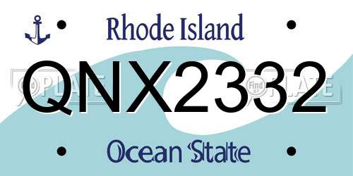 QNX2332 Rhode Island License Plate