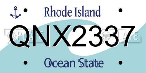 QNX2337 Rhode Island License Plate