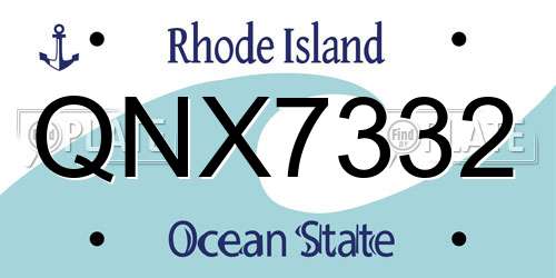 QNX7332 Rhode Island License Plate