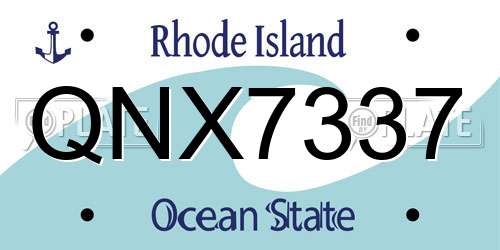 QNX7337 Rhode Island License Plate
