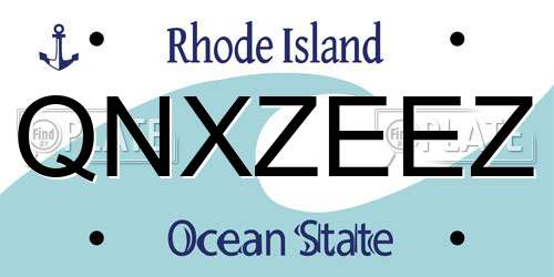 QNXZEEZ Rhode Island License Plate