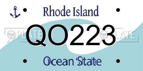 QO223 Rhode Island License Plate