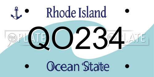 QO234 Rhode Island License Plate