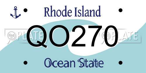 QO270 Rhode Island License Plate