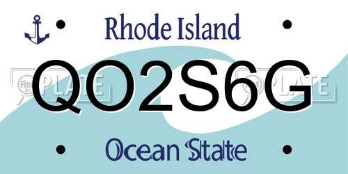 QO2S6G Rhode Island License Plate