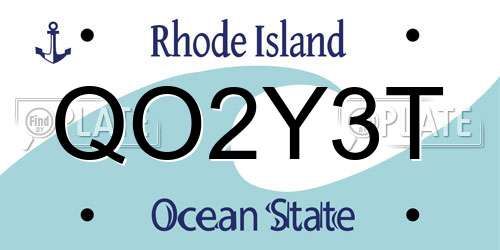 QO2Y3T Rhode Island License Plate