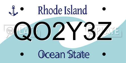 QO2Y3Z Rhode Island License Plate