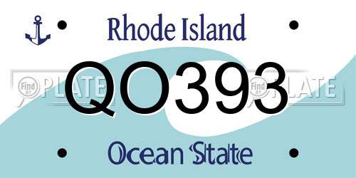 QO393 Rhode Island License Plate