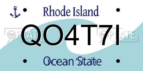 QO4T7I Rhode Island License Plate