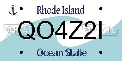 QO4Z2I Rhode Island License Plate