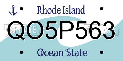 QO5P563 Rhode Island License Plate
