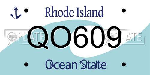 QO609 Rhode Island License Plate