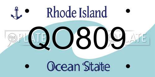 QO809 Rhode Island License Plate