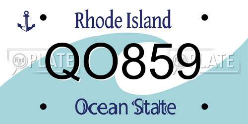 QO859 Rhode Island License Plate