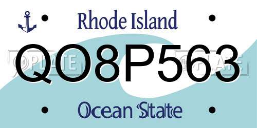 QO8P563 Rhode Island License Plate