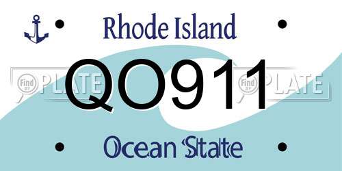QO911 Rhode Island License Plate