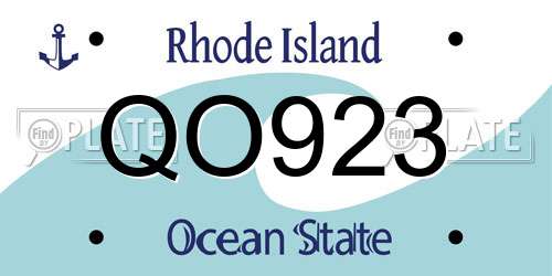 QO923 Rhode Island License Plate