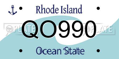 QO990 Rhode Island License Plate
