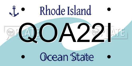 QOA22I Rhode Island License Plate