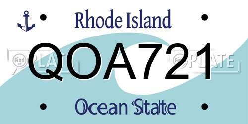 QOA721 Rhode Island License Plate