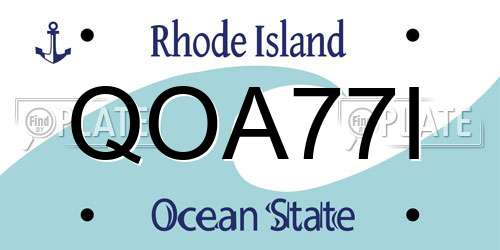 QOA77I Rhode Island License Plate