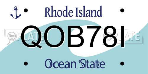 QOB78I Rhode Island License Plate