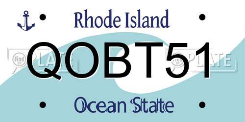 QOBT51 Rhode Island License Plate