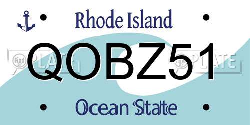 QOBZ51 Rhode Island License Plate