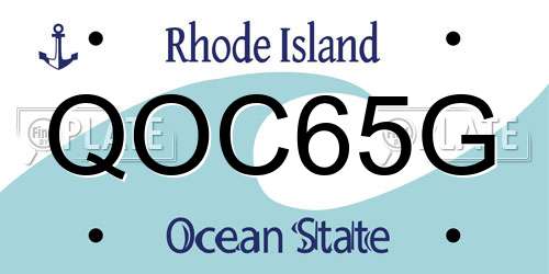 QOC65G Rhode Island License Plate