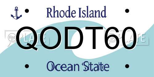 QODT60 Rhode Island License Plate