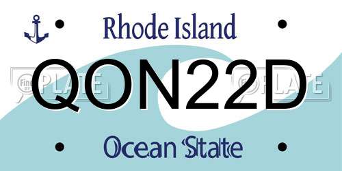 QON22D Rhode Island License Plate