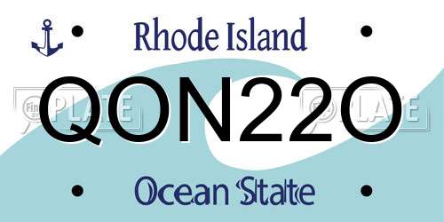 QON22O Rhode Island License Plate