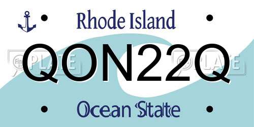 QON22Q Rhode Island License Plate