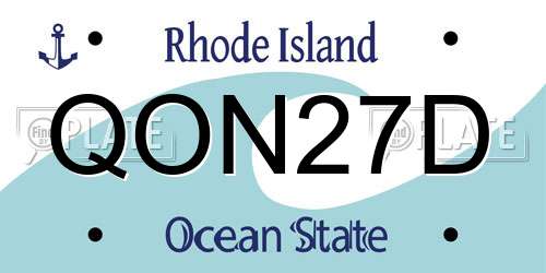 QON27D Rhode Island License Plate