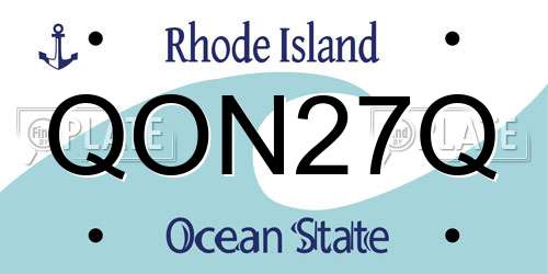 QON27Q Rhode Island License Plate