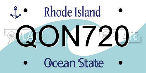 QON720 Rhode Island License Plate