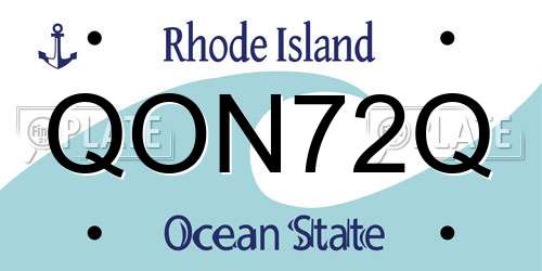 QON72Q Rhode Island License Plate