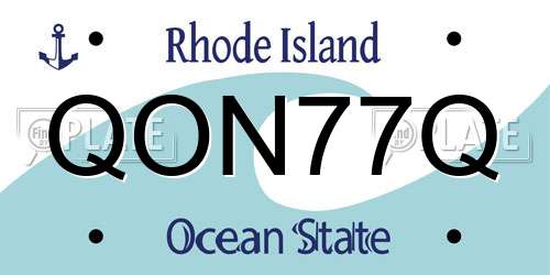 QON77Q Rhode Island License Plate
