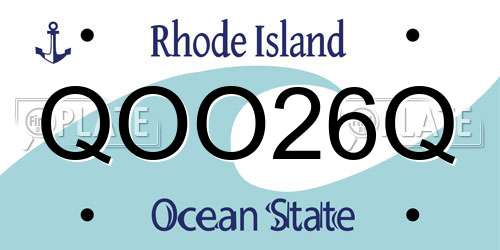 QOO26Q Rhode Island License Plate