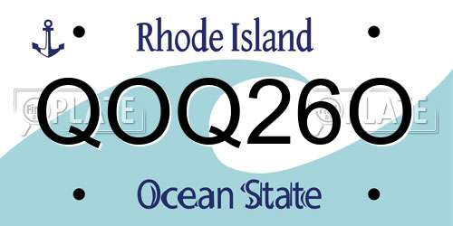 QOQ26O Rhode Island License Plate