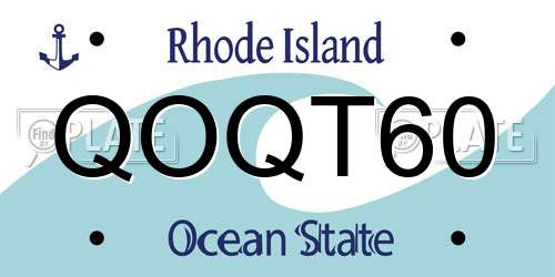 QOQT60 Rhode Island License Plate