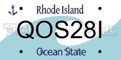 QOS28I Rhode Island License Plate