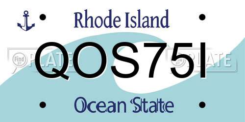 QOS75I Rhode Island License Plate