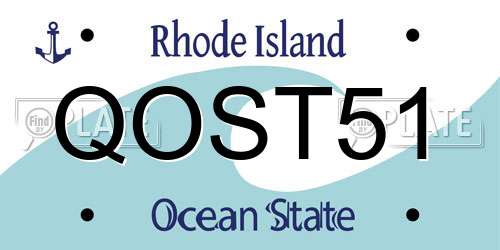 QOST51 Rhode Island License Plate