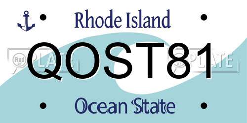 QOST81 Rhode Island License Plate