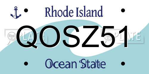 QOSZ51 Rhode Island License Plate