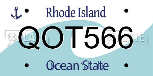 QOT566 Rhode Island License Plate