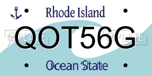 QOT56G Rhode Island License Plate
